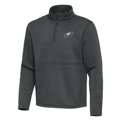 Philadelphia Eagles Antigua Twist Quarter-Zip Pullover Jacket Pewter - NFL