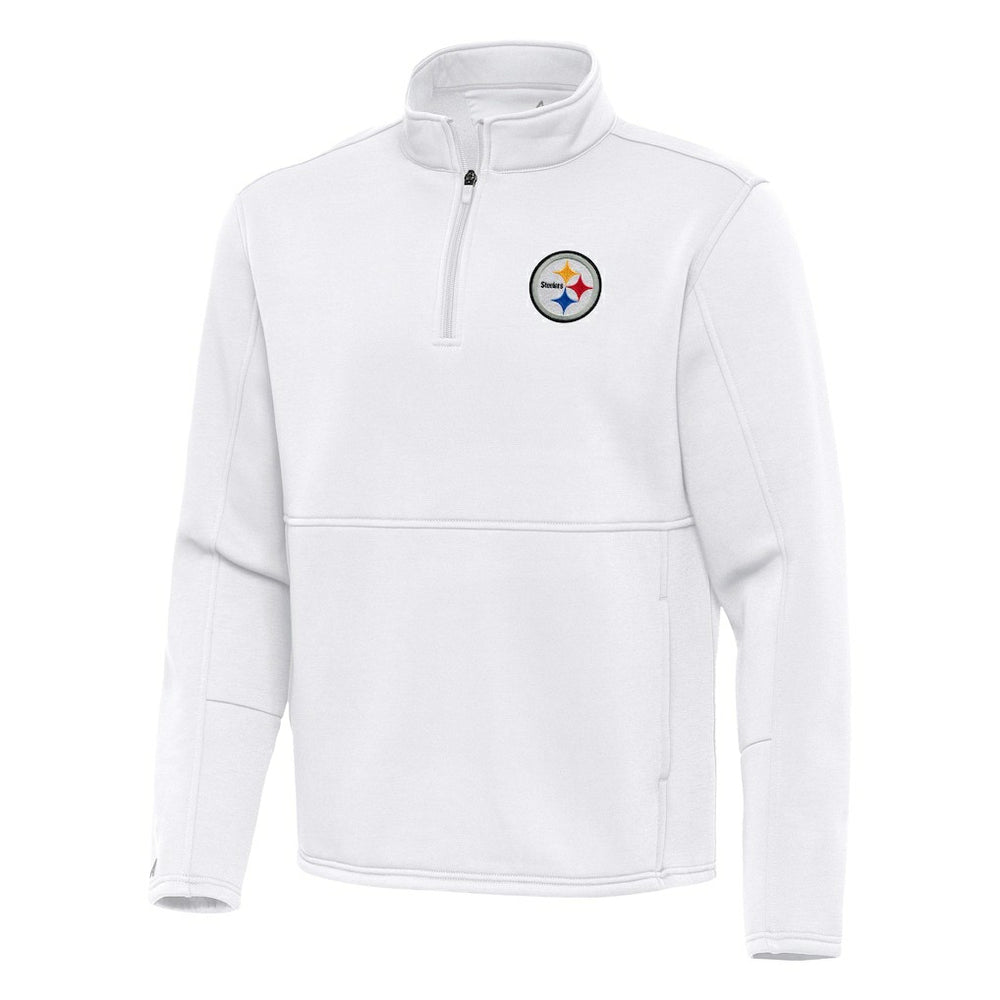 Pittsburgh Steelers Antigua Twist Quarter-Zip Pullover Jacket White - NFL