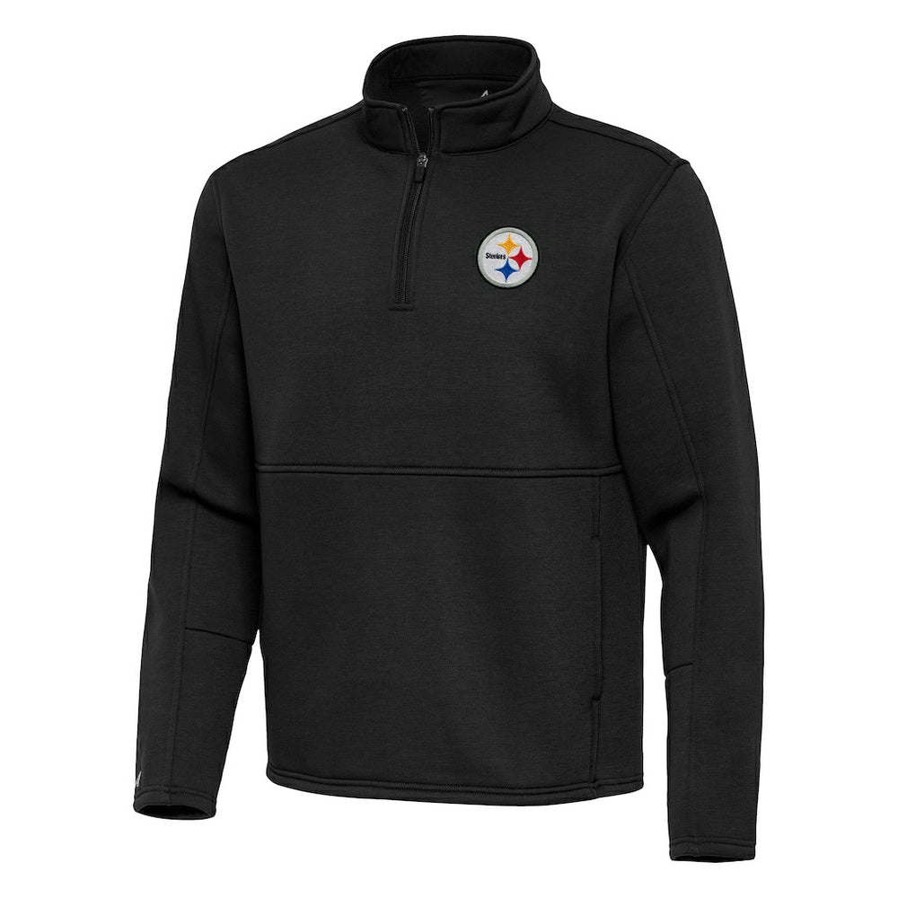 Pittsburgh Steelers Antigua Twist Quarter-Zip Pullover Jacket Black - NFL
