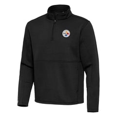 Pittsburgh Steelers Antigua Twist Quarter-Zip Pullover Jacket Black - NFL