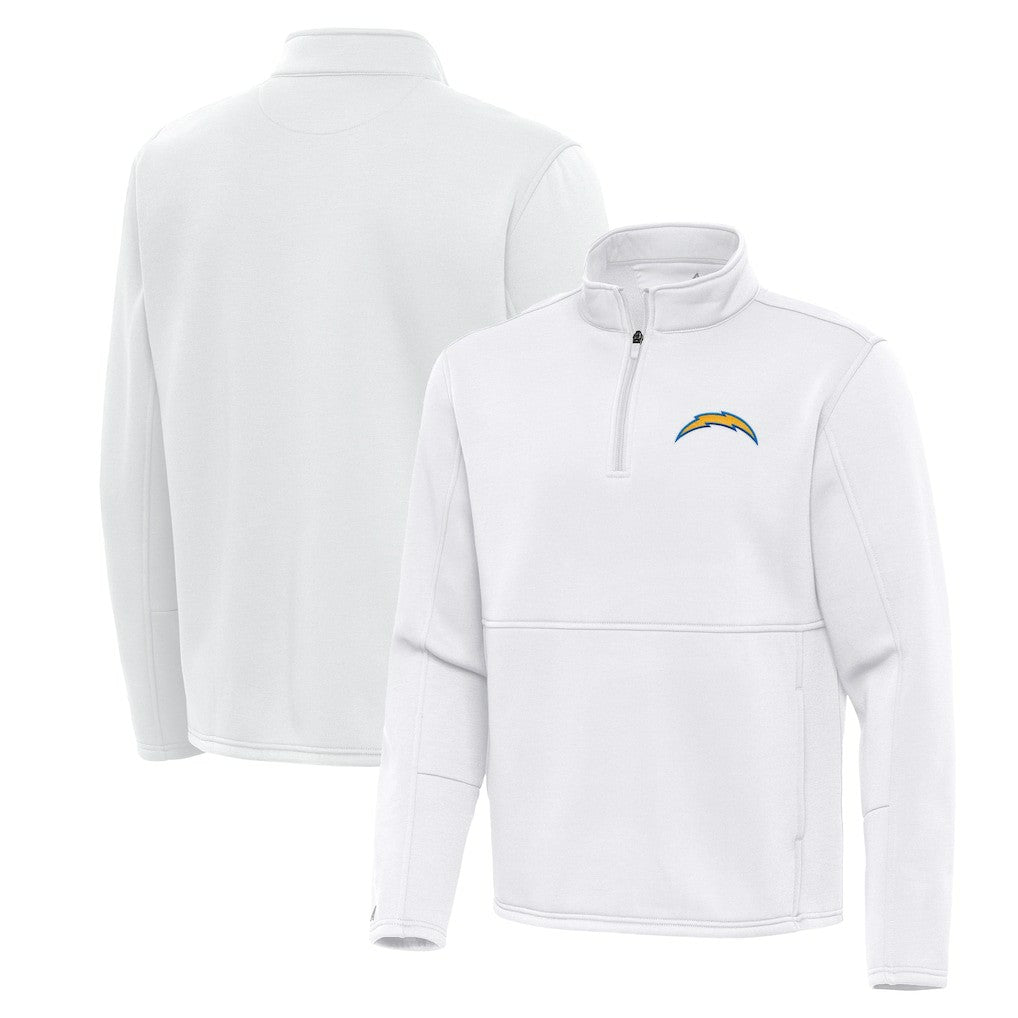 Los Angeles Chargers Antigua Twist Quarter-Zip Pullover Jacket White - NFL