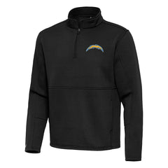Los Angeles Chargers Antigua Twist Quarter-Zip Pullover Jacket Black - NFL