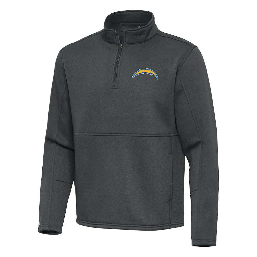 Los Angeles Chargers Antigua Twist Quarter-Zip Pullover Jacket Pewter - NFL
