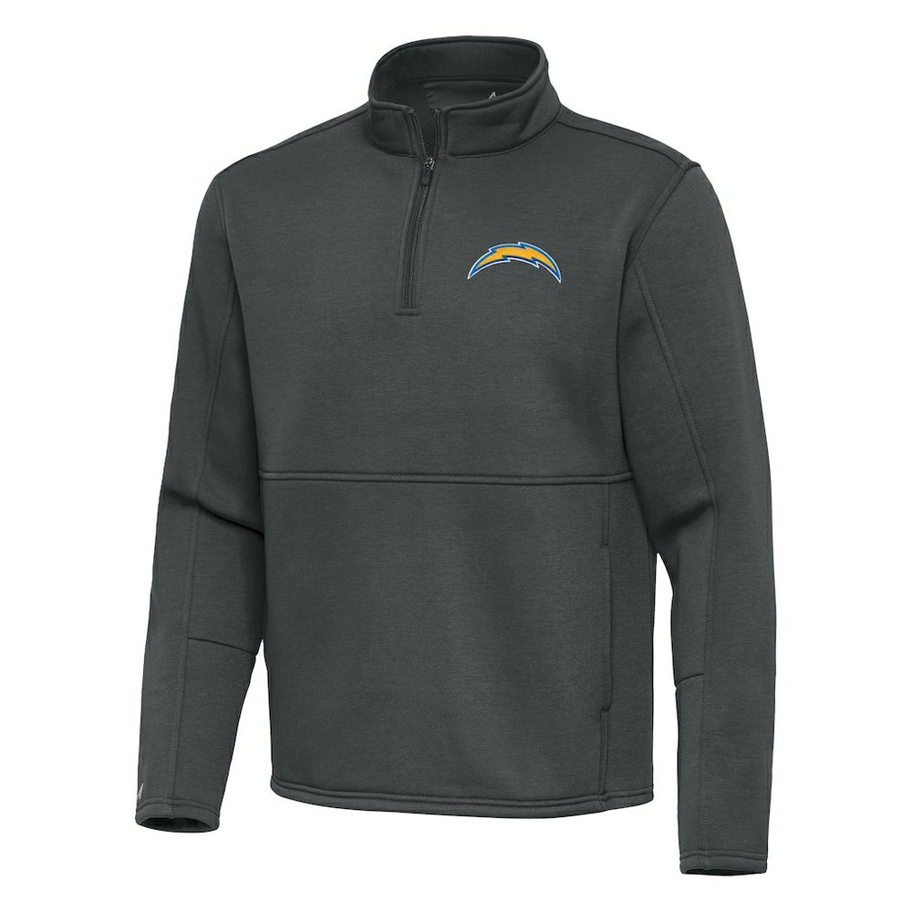 Los Angeles Chargers Antigua Twist Quarter-Zip Pullover Jacket Pewter - NFL