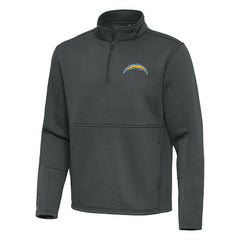 Los Angeles Chargers Antigua Twist Quarter-Zip Pullover Jacket Pewter - NFL