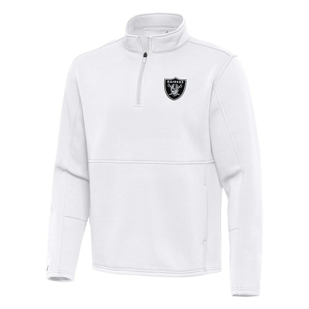 Las Vegas Raiders Antigua Twist Quarter-Zip Pullover Jacket White - NFL
