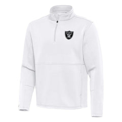 Las Vegas Raiders Antigua Twist Quarter-Zip Pullover Jacket White - NFL