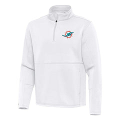 Miami Dolphins Antigua Twist Quarter-Zip Pullover Jacket White - NFL