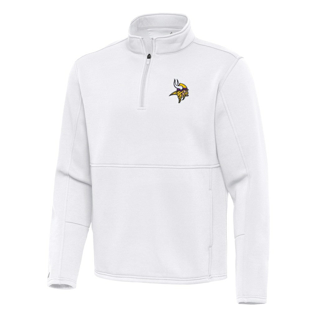 Minnesota Vikings Antigua Twist Quarter-Zip Pullover Jacket White - NFL