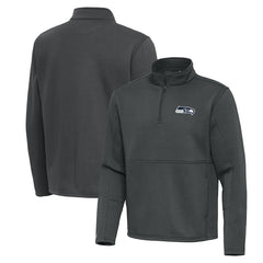 Seattle Seahawks Antigua Twist Quarter-Zip Pullover Jacket Pewter - NFL