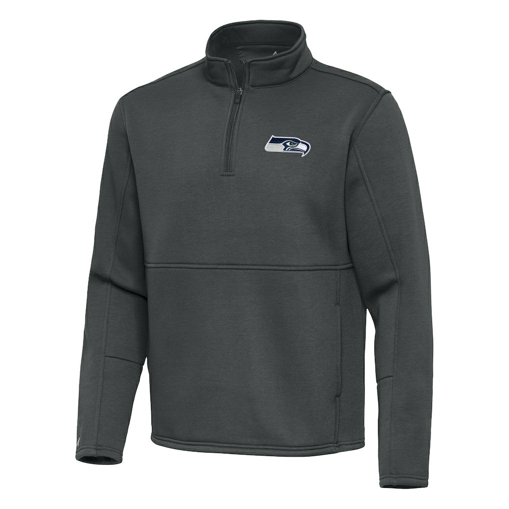 Seattle Seahawks Antigua Twist Quarter-Zip Pullover Jacket Pewter - NFL