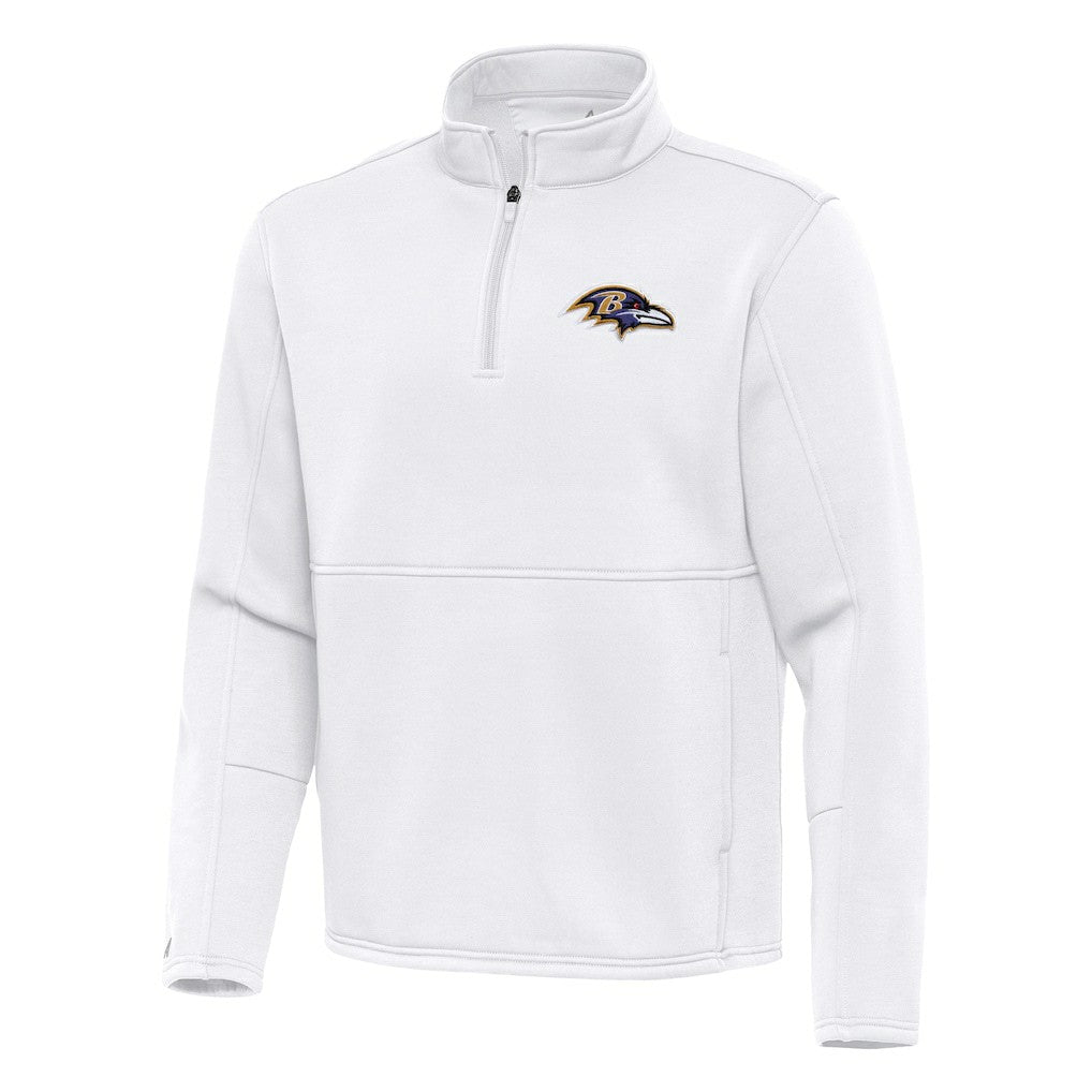 Baltimore Ravens Antigua Twist Quarter-Zip Pullover Jacket White - NFL