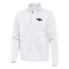 Baltimore Ravens Antigua Twist Quarter-Zip Pullover Jacket White - NFL