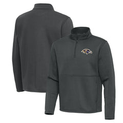 Baltimore Ravens Antigua Twist Quarter-Zip Pullover Jacket Pewter - NFL