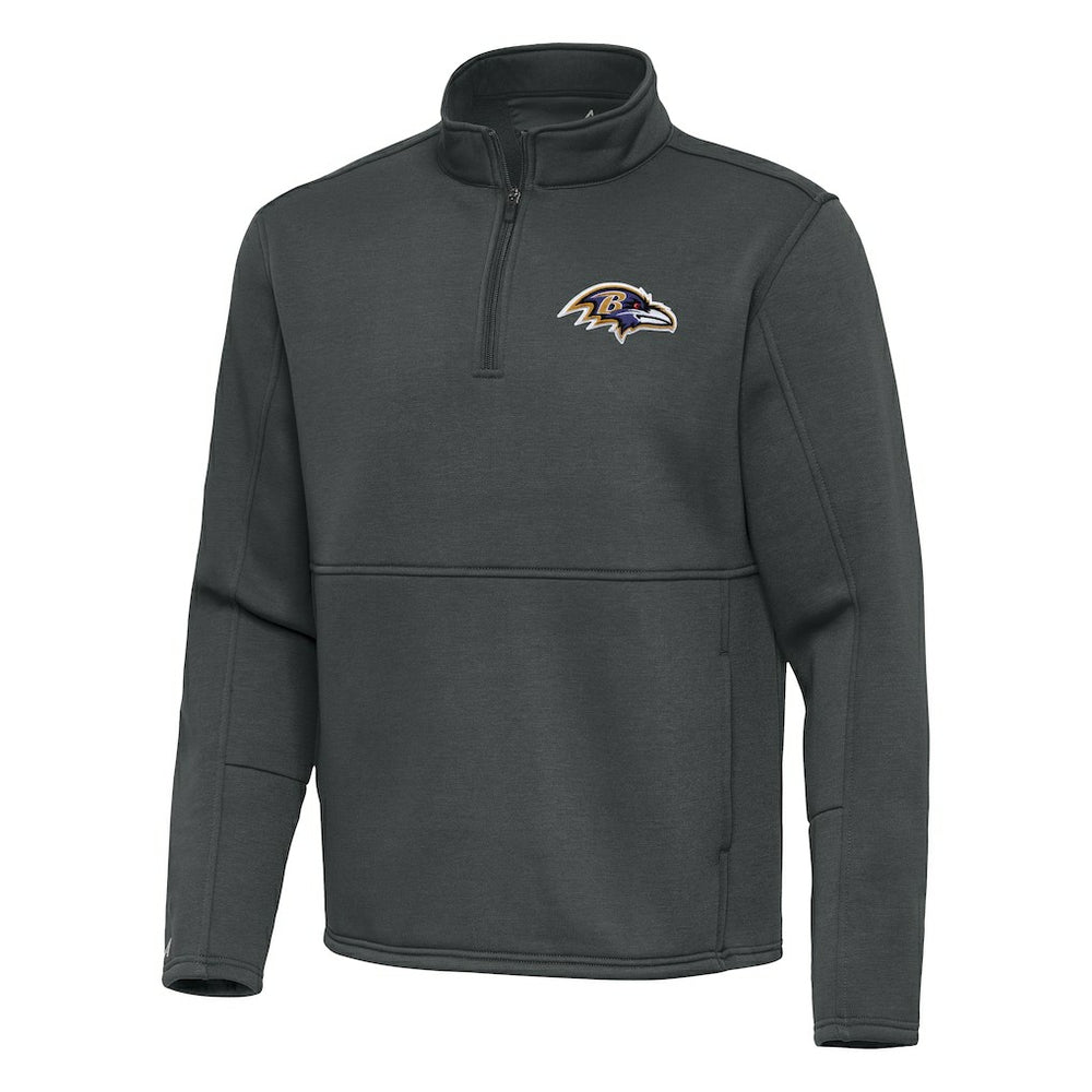 Baltimore Ravens Antigua Twist Quarter-Zip Pullover Jacket Pewter - NFL