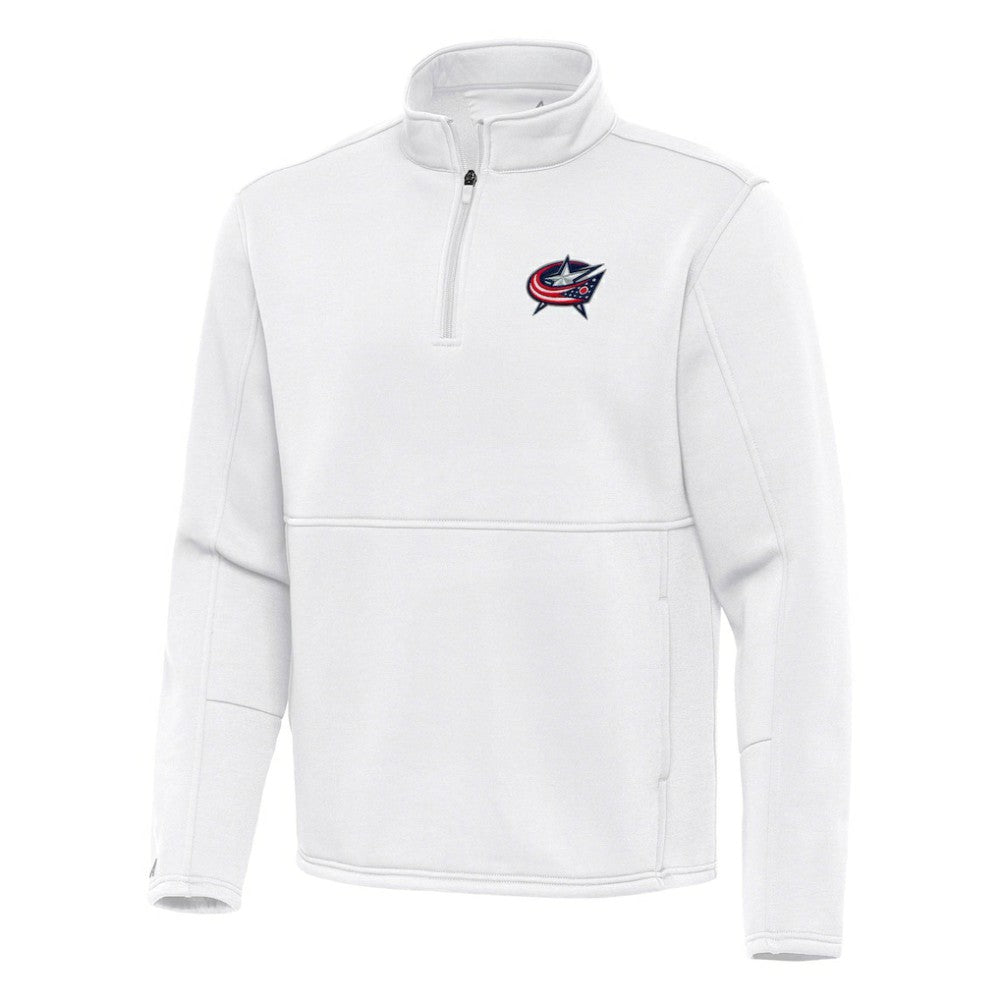 Columbus Blue Jackets - Antigua Twist Quarter-Zip Pullover Jacket White