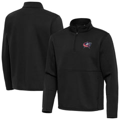 Columbus Blue Jackets - Antigua Twist Quarter-Zip Pullover Jacket Black