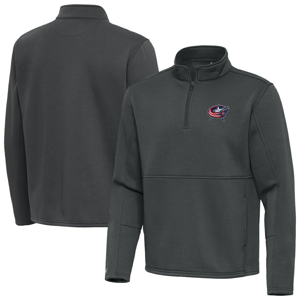 Columbus Blue Jackets - Antigua Twist Quarter-Zip Pullover Jacket Silver