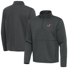 Columbus Blue Jackets - Antigua Twist Quarter-Zip Pullover Jacket Silver
