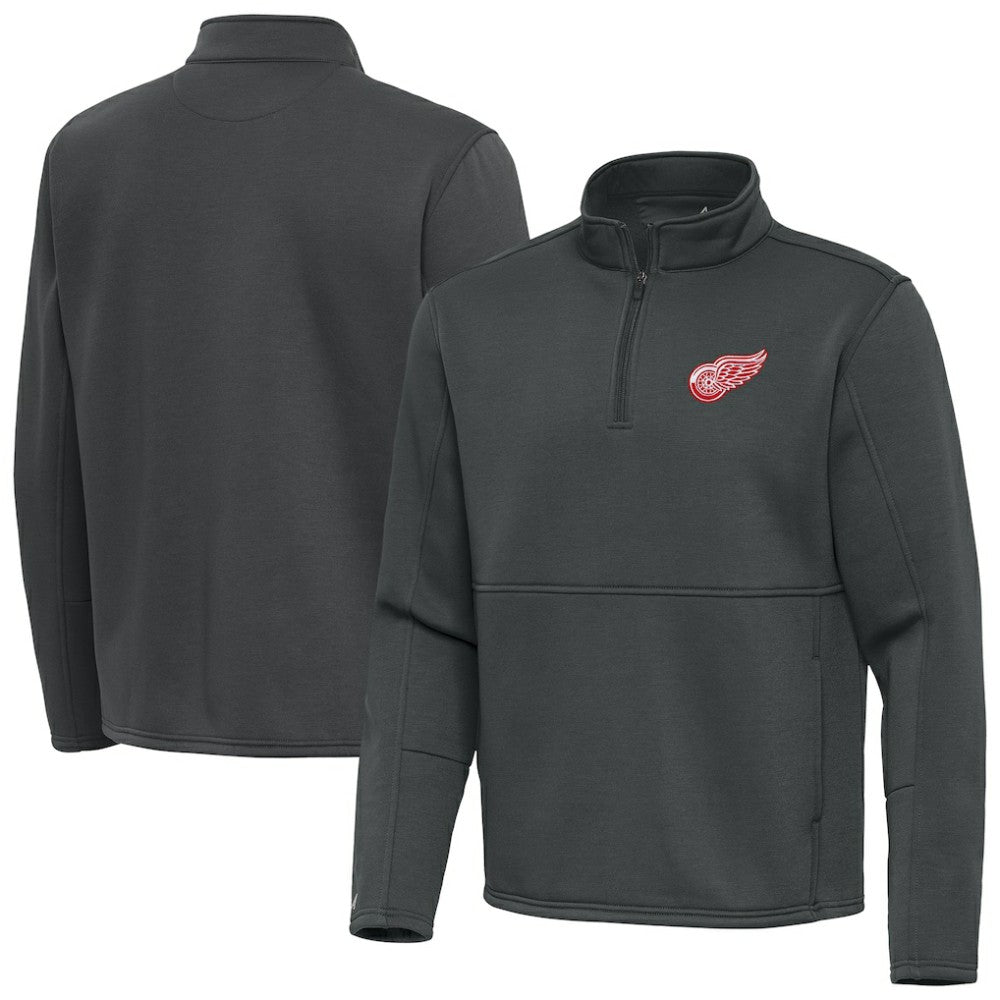 Detroit Red Wings - Antigua Twist Quarter-Zip Pullover Jacket Pewter