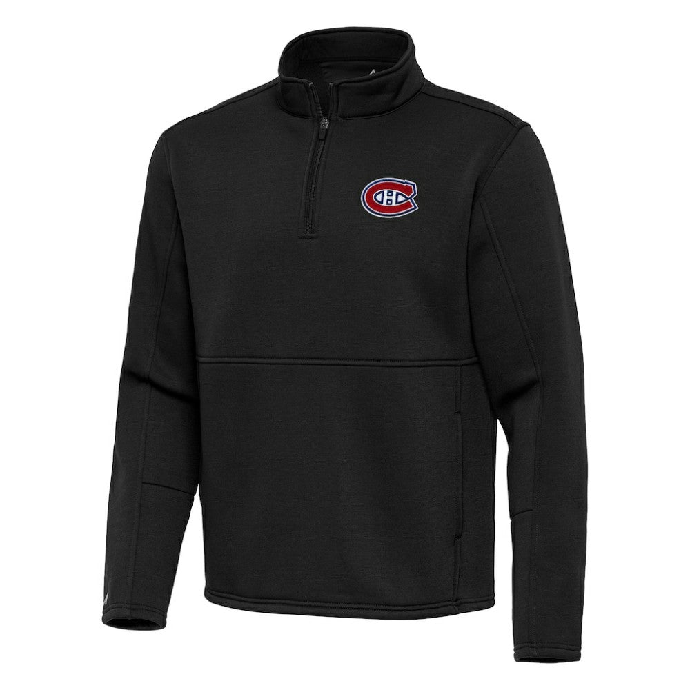 Montreal Canadiens - Antigua Twist Quarter-Zip Pullover Jacket Black