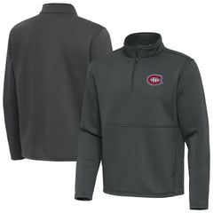 Montreal Canadiens - Antigua Twist Quarter-Zip Pullover Jacket Pewter
