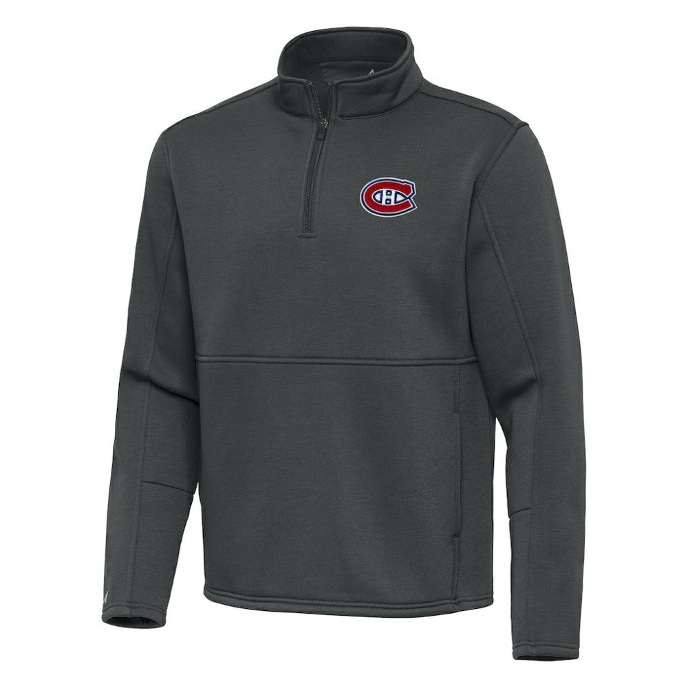 Montreal Canadiens - Antigua Twist Quarter-Zip Pullover Jacket Pewter