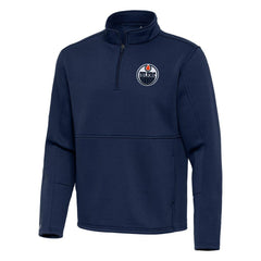 Edmonton Oilers - Antigua Twist Quarter-Zip Pullover Jacket Royal