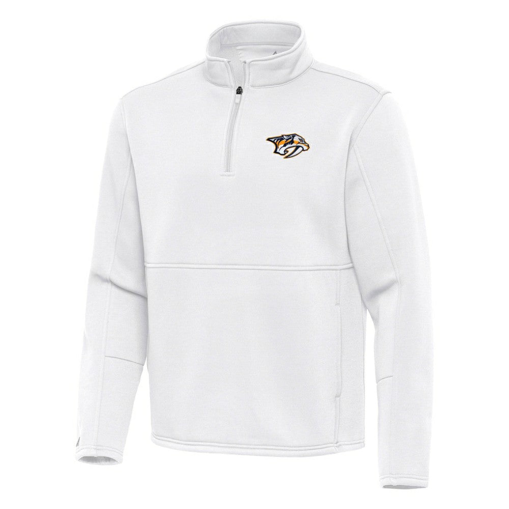 Nashville Predators - Antigua Twist Quarter-Zip Pullover Jacket White