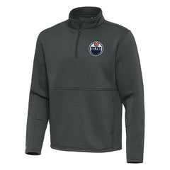 Edmonton Oilers - Antigua Twist Quarter-Zip Pullover Jacket Pewter