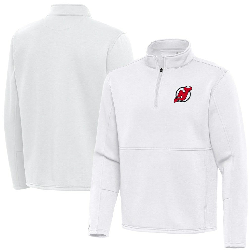 New Jersey Devils - Antigua Twist Quarter-Zip Pullover Jacket White