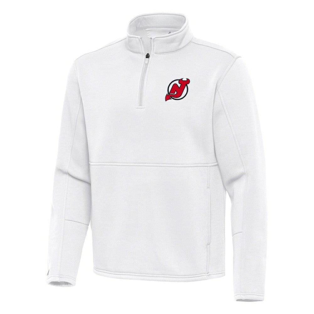 New Jersey Devils - Antigua Twist Quarter-Zip Pullover Jacket White