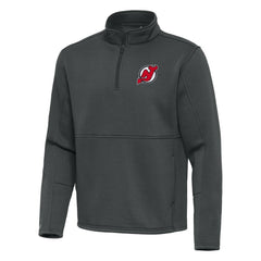 New Jersey Devils - Antigua Twist Quarter-Zip Pullover Jacket Pewter