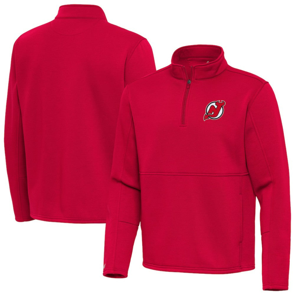New Jersey Devils - Antigua Twist Quarter-Zip Pullover Jacket Red