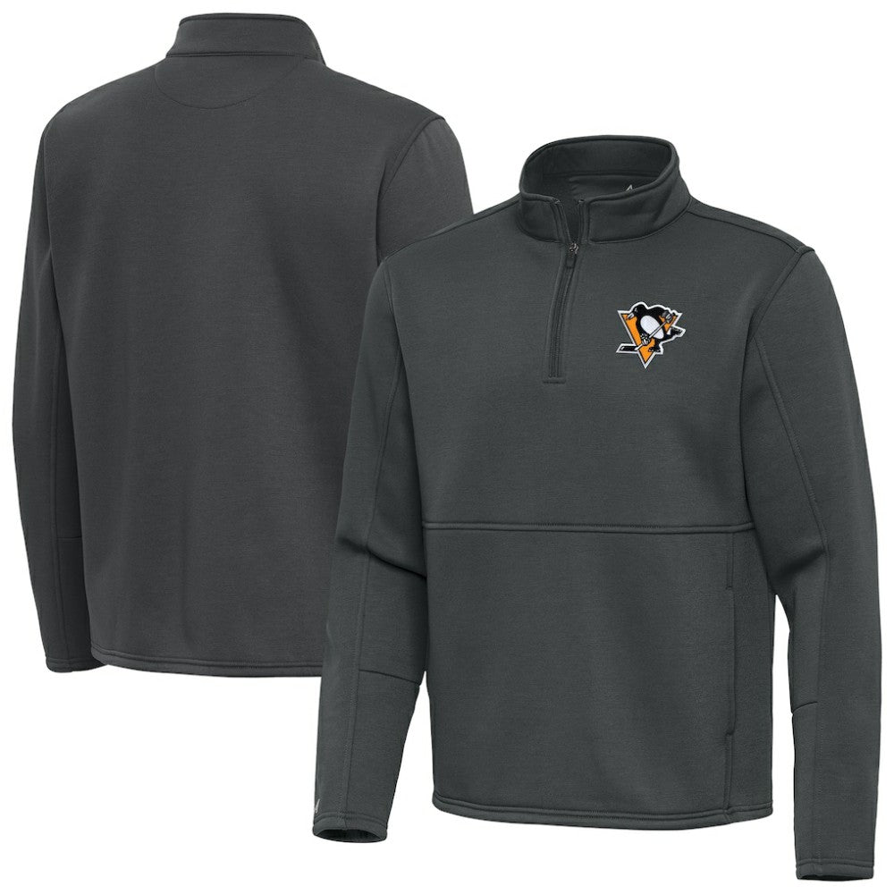 Pittsburgh Penguins Antigua Twist Quarter-Zip Pullover Jacket Pewter