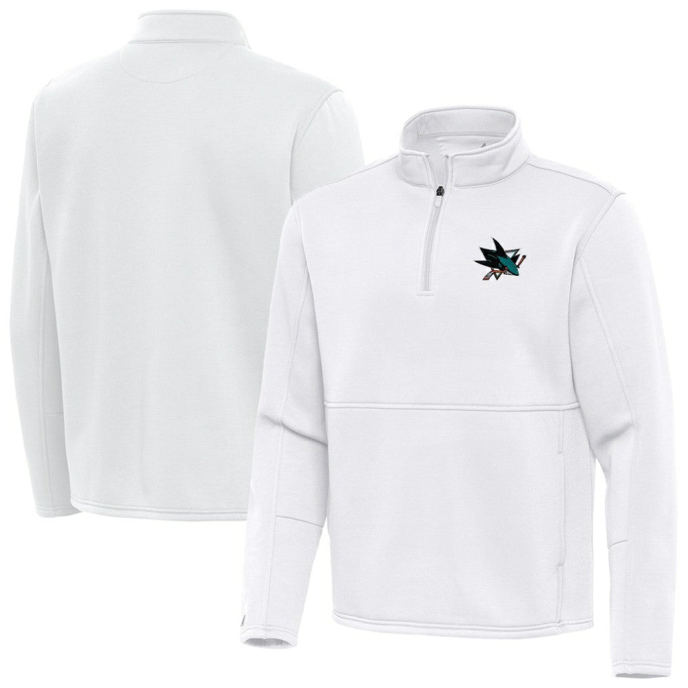 San Jose Sharks - Antigua Twist Quarter-Zip Pullover Jacket White