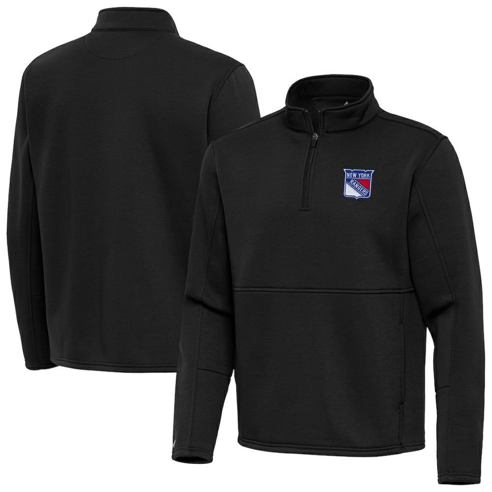 New York Rangers Antigua Twist Quarter-Zip Pullover Jacket Black