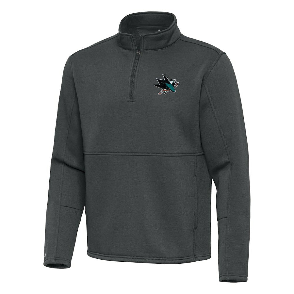 San Jose Sharks - Antigua Twist Quarter-Zip Pullover Jacket Pewter