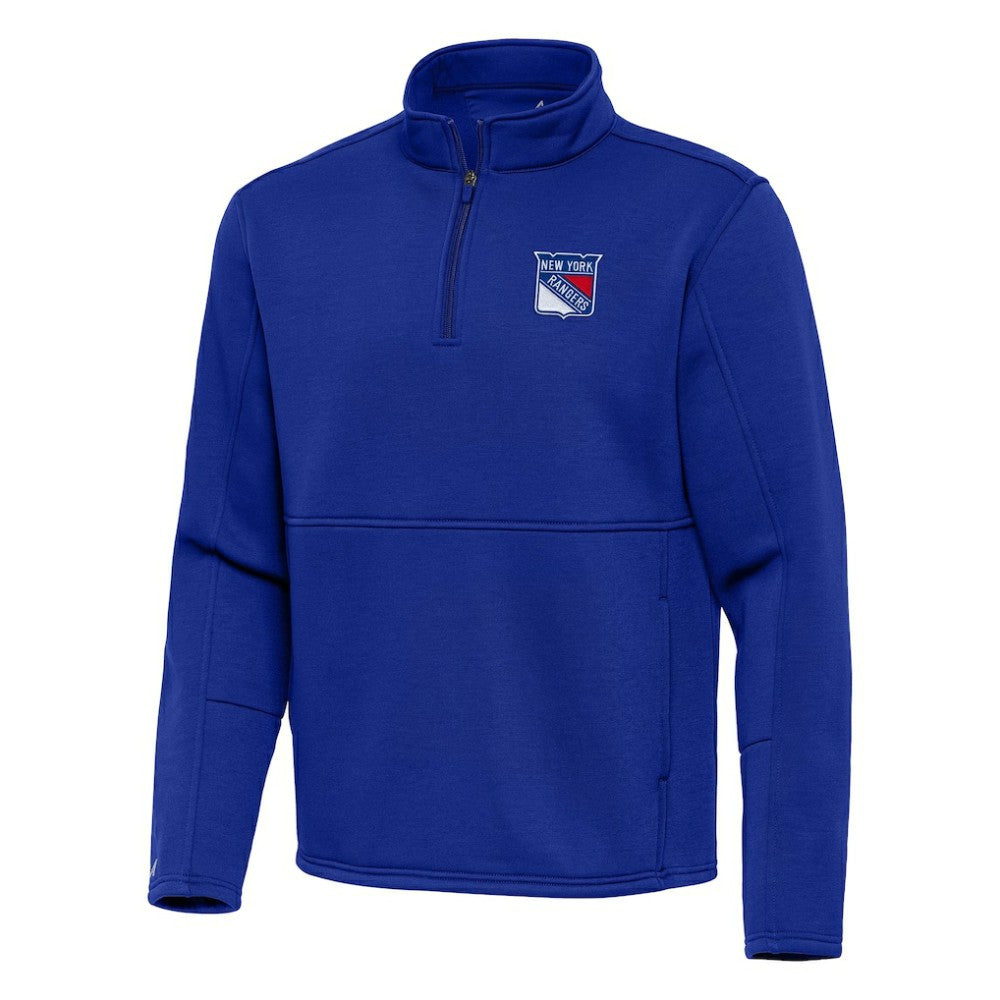 New York Rangers Antigua Twist Quarter-Zip Pullover Jacket Blue