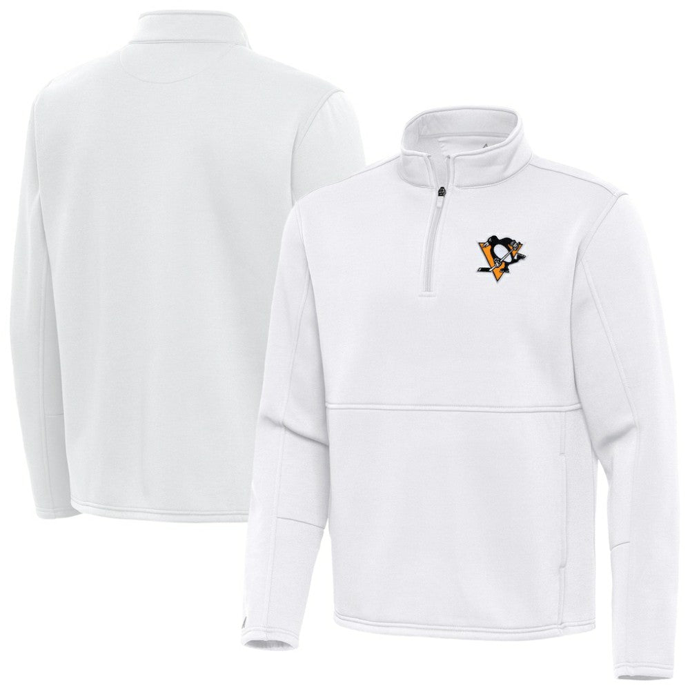 Pittsburgh Penguins Antigua Twist Quarter-Zip Pullover Jacket White