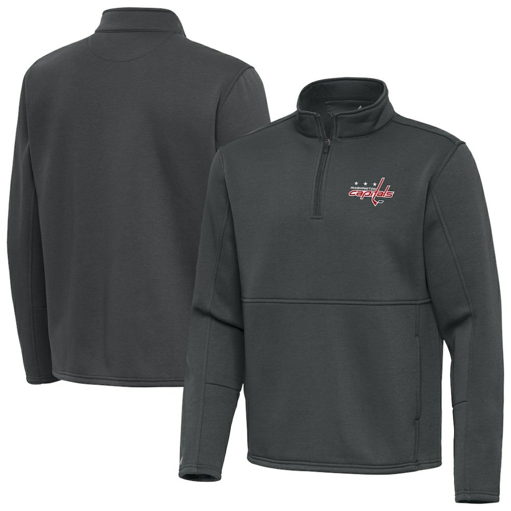 Washington Capitals Antigua Twist Quarter-Zip Pullover Jacket Pewter