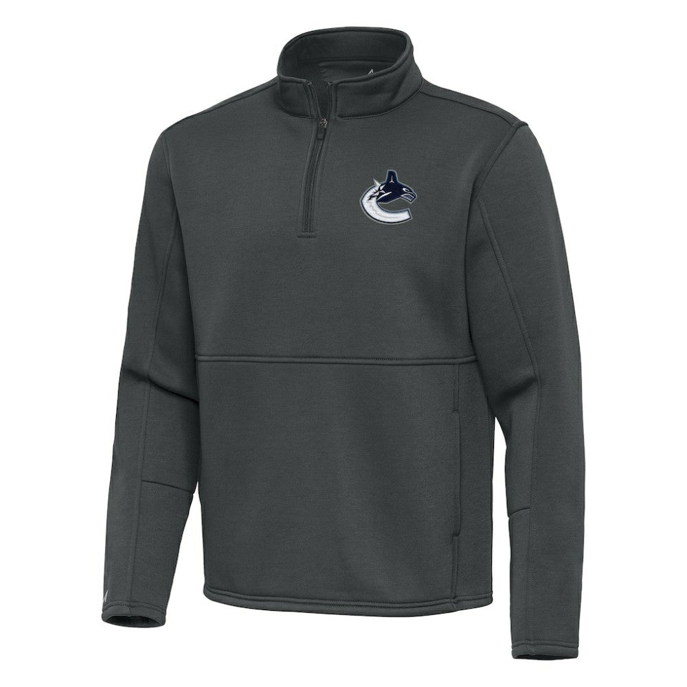 Vancouver Canucks - Antigua Twist Quarter-Zip Pullover Jacket Pewter