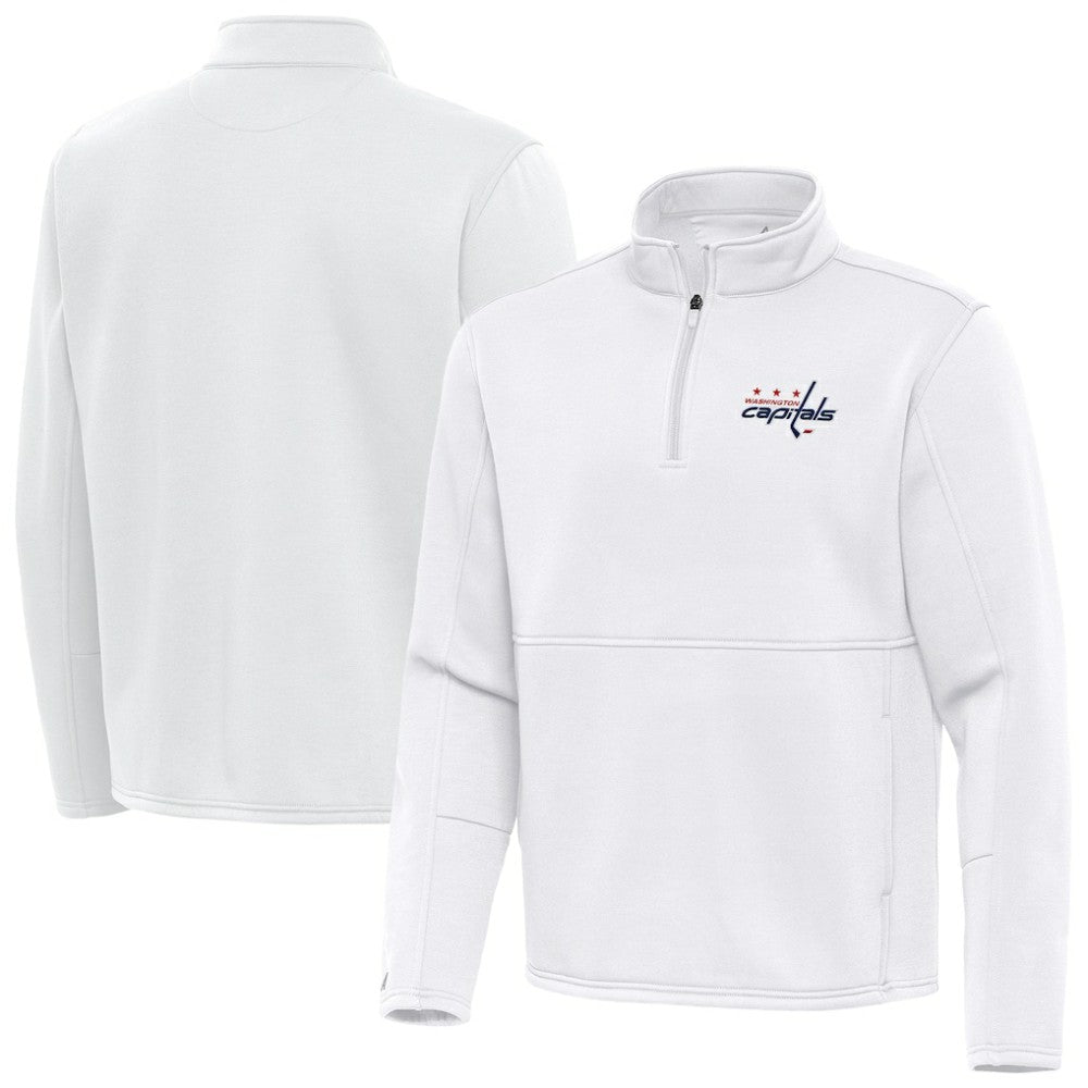 Washington Capitals Antigua Twist Quarter-Zip Pullover Jacket White