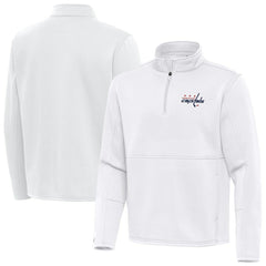 Washington Capitals Antigua Twist Quarter-Zip Pullover Jacket White