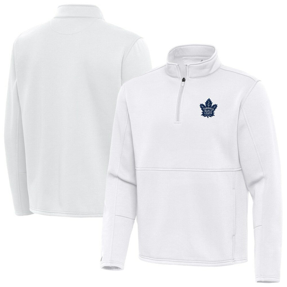 Toronto Maple Leafs - Antigua Twist Quarter-Zip Pullover Jacket White