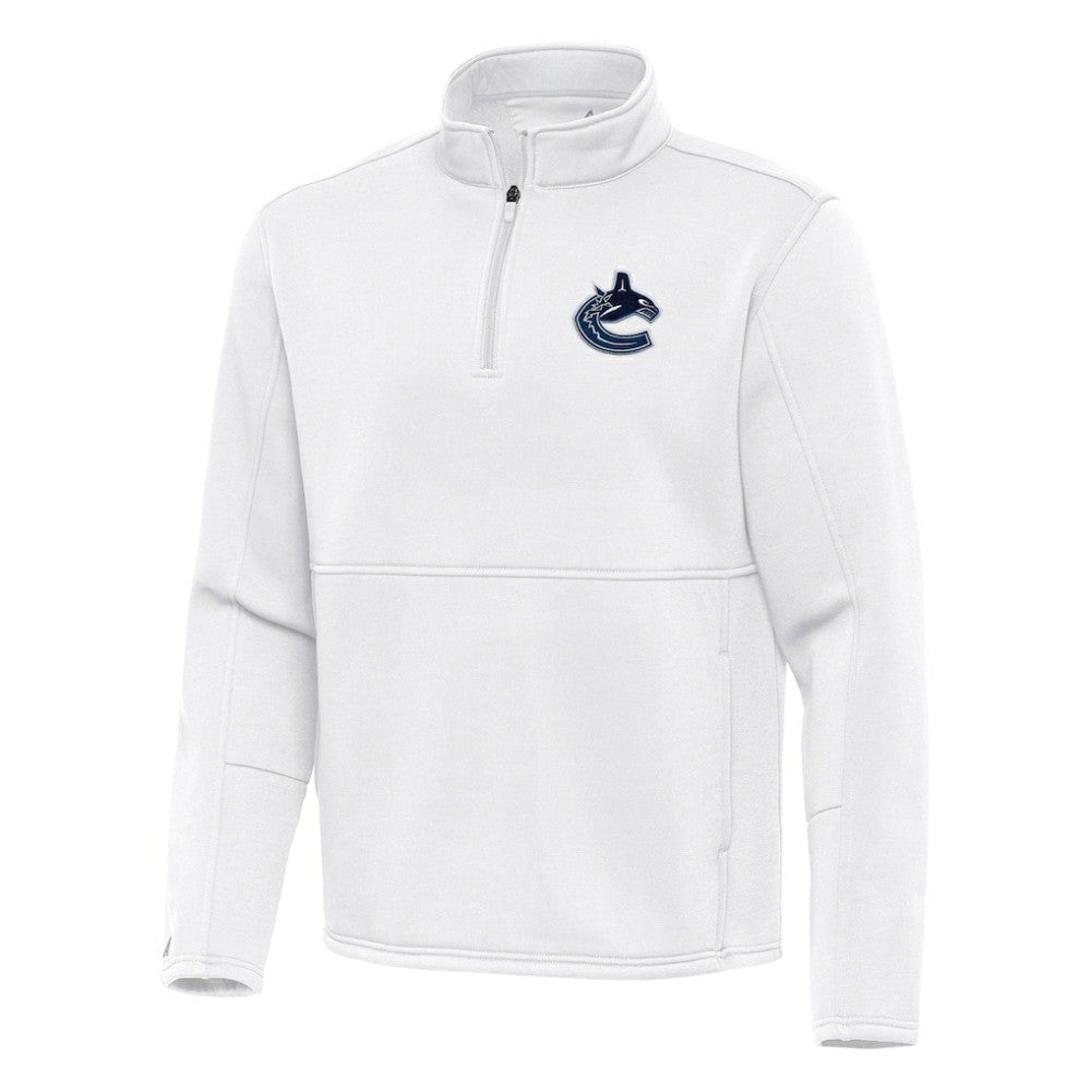 Vancouver Canucks - Antigua Twist Quarter-Zip Pullover Jacket White