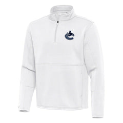 Vancouver Canucks - Antigua Twist Quarter-Zip Pullover Jacket White