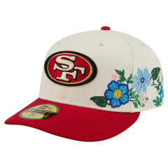 San Francisco 49ers New Era Tonal Floral 59FIFTY Fitted Hat Cream/Scarlet - NFL