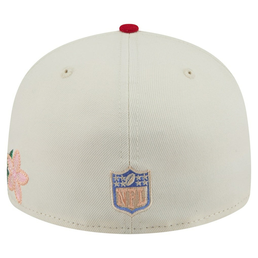 San Francisco 49ers New Era Tonal Floral 59FIFTY Fitted Hat Cream/Scarlet - NFL