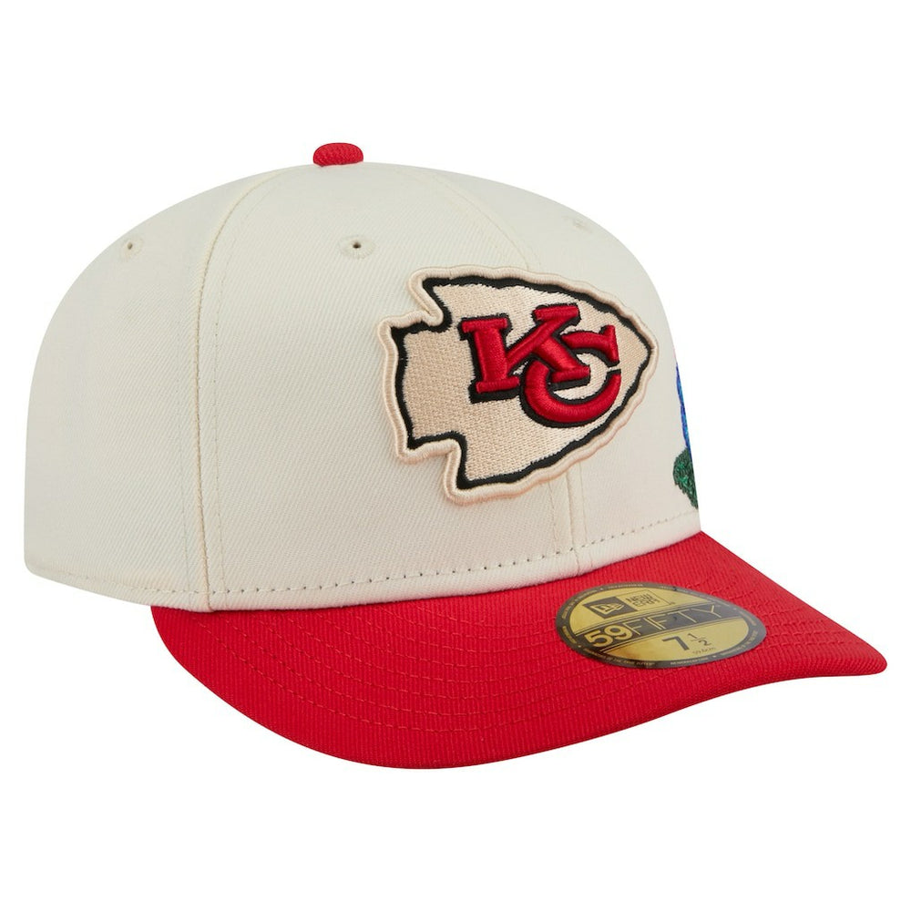 Kansas City Chiefs New Era Tonal Floral 59FIFTY Fitted Hat Cream/Red - NFL